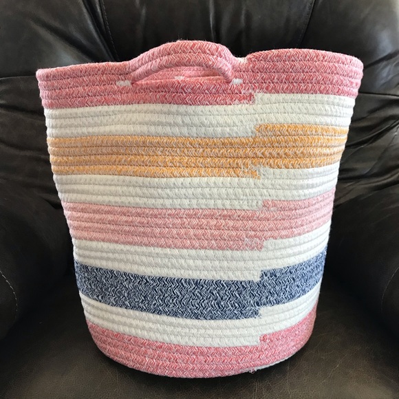 Pillowfort Multi Stripe Coiled Rope Storage Basket - Picture 8 of 11